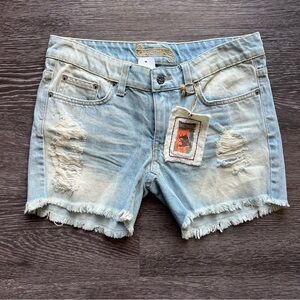NWT Carmar Ibiza Light Wash Distressed Denim Shorts